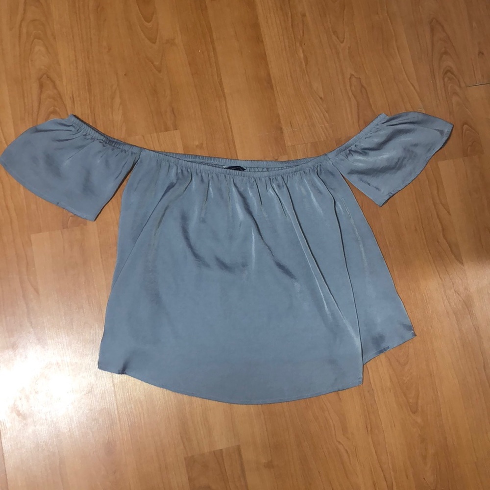 Gray off the shoulder top